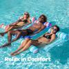 Sloosh 3 Pack 4-in-1 Inflatable Pool Floats – Water Hammock Lounges, Multi-Purpose Swimming Pool Accessories (Saddle, Lounge Chair, Drifter) for Pool, Lake, Outdoor, Beach(Cyan/Red/Dark Blue)