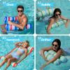 Sloosh 3 Pack 4-in-1 Inflatable Pool Floats – Water Hammock Lounges, Multi-Purpose Swimming Pool Accessories (Saddle, Lounge Chair, Drifter) for Pool, Lake, Outdoor, Beach(Cyan/Red/Dark Blue)