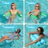 Sloosh 3 Pack Inflatable Pool Float Hammock, Water Lounges, Multi-Purpose Swimming Pool Accessories (Saddle, Lounge Chair, Hammock, Drifter), Lake, Outdoor, Beach(Orange/Green/Blue)