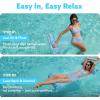 Sloosh 3 Pack Inflatable Pool Float Hammock, Water Lounges, Multi-Purpose Swimming Pool Accessories (Saddle, Lounge Chair, Hammock, Drifter), Lake, Outdoor, Beach(Cyan/Purple/Green)