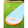 Sloosh 32.5ft Water Slide with 2 Inflatable Boards,Double Lane Lawn Water Slip Sprinkler Long Slides with for Kids Adults Backyard Summer Outdoor Toy