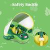 Sloosh Baby Swimming Floats with Removable Sun Canopy, Inflatable Baby Pool Float, Sea Turtle Design Infant Swim Float Ring Swimming Pool Accessories for Age 6-36 Months(Large)