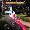 Sloosh Easter Bunny Bubble Wand for Kids Ages3+, Light Up Automatic Bubble Maker with LED & Sound Effect for Toddler, Birthday Party Gifts, Outdoor, Easter Basket Stuffers
