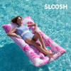 Sloosh Inflatable Pool Floats Adults – Large Pool Float Tanning Raft with Headrest, Keep Cool Above Water Swimming Pool Floaties Beach Lake Party Supplies(Pink)