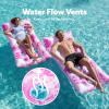 Sloosh Inflatable Pool Floats Adults – Large Pool Float Tanning Raft with Headrest, Keep Cool Above Water Swimming Pool Floaties Beach Lake Party Supplies(Pink)
