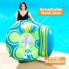 Sloosh Inflatable Pool Floats Lounger – Pool Floaties Blow Up Air Sofa Floating Chair with Big Backrest, Heavy Duty River Tubes Summer Lake Beach Water Float Raft Floaty for Adults (Blue White)(Blue Yellow)