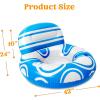 Sloosh Inflatable Pool Floats Lounger – Pool Floaties Blow Up Air Sofa Floating Chair with Big Backrest, Heavy Duty River Tubes Summer Lake Beach Water Float Raft Floaty for Adults (Blue White)(Blue White)