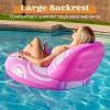 Sloosh Inflatable Pool Floats Lounger – Pool Floaties Blow Up Air Sofa Floating Chair with Big Backrest, Heavy Duty River Tubes Summer Lake Beach Water Float Raft Floaty for Adults (Blue White)(Pink White)