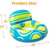 Sloosh Inflatable Pool Floats Lounger – Pool Floaties Blow Up Air Sofa Floating Chair with Big Backrest, Heavy Duty River Tubes Summer Lake Beach Water Float Raft Floaty for Adults (Blue White)(Blue Yellow)