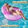 Sloosh Inflatable Pool Floats Lounger – Pool Floaties Blow Up Air Sofa Floating Chair with Big Backrest, Heavy Duty River Tubes Summer Lake Beach Water Float Raft Floaty for Adults (Blue White)(Pink White)