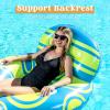 Sloosh Inflatable Pool Floats Lounger – Pool Floaties Blow Up Air Sofa Floating Chair with Big Backrest, Heavy Duty River Tubes Summer Lake Beach Water Float Raft Floaty for Adults (Blue White)(Blue Yellow)