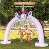 Sloosh Inflatable Ride a Unicorn Costume Sprinkler Arch – Water Toys Sprinkler for Kids Outdoor Play, Summer Water Party Supplies Backyard Outside Games Activities 82″×65”