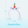 Sloosh Inflatable Ride a Unicorn Costume Sprinkler Arch – Water Toys Sprinkler for Kids Outdoor Play, Summer Water Party Supplies Backyard Outside Games Activities 82″×65”
