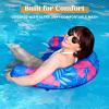 Sloosh Pool Floats Adult, 2 Pack Inflatable Noodle Chair with Sling Soft Fabric, Floating Pool Float Lounge for Summer Water Fun(Flower Leaves)