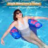 Sloosh Pool Floats Adult, 2 Pack Inflatable Noodle Chair with Sling Soft Fabric, Floating Pool Float Lounge for Summer Water Fun(Flower Leaves)