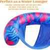 Sloosh Pool Floats Adult, 2 Pack Inflatable Noodle Chair with Sling Soft Fabric, Floating Pool Float Lounge for Summer Water Fun(Flower Leaves)