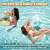 Sloosh Pool Floats Adult, 2 Pack Inflatable Noodle Chair with Sling Soft Fabric, Floating Pool Float Lounge for Summer Water Fun(Summer Leaves)