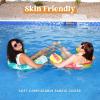 Sloosh Pool Floats Adult, 2 Pack Inflatable Noodle Chair with Sling Soft Fabric, Floating Pool Float Lounge for Summer Water Fun(Summer Leaves)