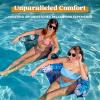 Sloosh Pool Floats Adult, 2 Pack Inflatable Noodle Chair with Sling Soft Fabric, Floating Pool Float Lounge for Summer Water Fun(Tropical Leaves)