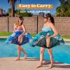 Sloosh Pool Floats Adult, 2 Pack Inflatable Noodle Chair with Sling Soft Fabric, Floating Pool Float Lounge for Summer Water Fun(Tropical Leaves)