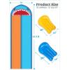 Sloosh Shark Double Water Slide, 22.5ft Heavy Duty Lawn Water Slip with Sprinkler Slide and 2 Slip Inflatable Boards for Party Summer Yard Lawn Outdoor Play Activities