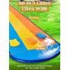 Sloosh Triple Water Slide with 3 BodyBoards, 22.5FT Lawn Water Slip Splash Pad Slide Summer Toy with Build in Advanced Sprinkler for Kids Adults Backyard Summer Water Fun(22.5FT)