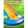 Sloosh Triple Water Slide with 3 BodyBoards, 22.5FT Lawn Water Slip Splash Pad Slide Summer Toy with Build in Advanced Sprinkler for Kids Adults Backyard Summer Water Fun(18FT)