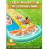 Sloosh Water Slides with 2 Inflatable Boards,22.5ft Double Lane Splash Slip Lawn Water Slide with Advanced Sprinklers Summer Toy for Kids Adults Fun Backyard Summer Outdoor, Shark(Orange)