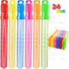 JOYIN 24 Pack 10’’ Mid Bubble Wands Assortment, 6 Colors Bubble Wands 3 OZ Party Favors Kids Summer Toys, Outdoor Play Toys Games Christmas Birthday Party