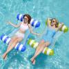 SLOOSH 2 Packs Hammock Pool Floats Adults, 4-in-1 Multi-Purpose Inflatable Pool Floats PVC Water Hammock Lounge Floaties(Strip-Blue  Retrogreen)
