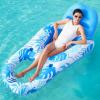 SLOOSH Inflatable Pool Floats Lounger Adult, Pool Float Lounge Raft Floaties Water Floating Recliner Chair with Cup Holders Foot Rest Swimming Floaty(Blue)