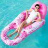 SLOOSH Inflatable Pool Floats Lounger Adult, Pool Float Lounge Raft Floaties Water Floating Recliner Chair with Cup Holders Foot Rest Swimming Floaty(Pink)
