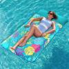 SLOOSH Inflatable Pool Floats Raft – XL Fabric Covered Pool Mat Lounger Floaties for Adults, Ultra Comfort Inflatable Water Float with Headrest for Beach Lake Swimming Pool Floating 68″X34″ (Pink)(Light Blue)