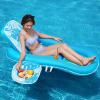 SLOOSH Pool Floats Lounger Adult, Fabric Pool Floaties Lounge Convertible 2-in-1 Floating Water Floaty with Cup Holders Adjustable Backrest Recliner for Pool Party(Blue)