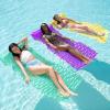 Sloosh 3 Pack Inflatable Pool Mat Swimming Pool Mattress Float Lounge with Headrest, Pool Float Air Mat for Adults 64×32 inch(Green/Purple/Yellow)