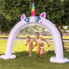 Sloosh Inflatable Ride a Unicorn Costume Sprinkler Arch – Water Toys Sprinkler for Kids Outdoor Play, Summer Water Party Supplies Backyard Outside Games Activities 82″×65”