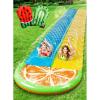 Sloosh Water Slides with 2 Inflatable Boards,22.5ft Double Lane Splash Slip Lawn Water Slide with Advanced Sprinklers Summer Toy for Kids Adults Fun Backyard Summer Outdoor, Shark(Orange)