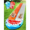 Sloosh Water Slides with 2 Inflatable Boards,22.5ft Double Lane Splash Slip Lawn Water Slide with Advanced Sprinklers Summer Toy for Kids Adults Fun Backyard Summer Outdoor, Shark(Shark)