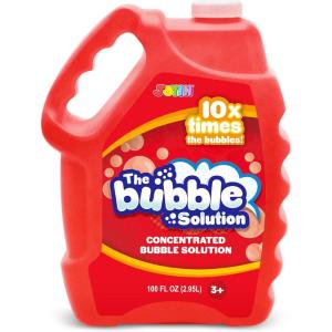 JOYIN 100 Oz Concentrated Bubble Solution (up to 8 Gallon) for Large Party in Summer Celebrations, Party Favor, Bubble Summer Toy, Classroom Prizes, Easter (Blue)(Red)