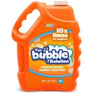 JOYIN 100 Oz Concentrated Bubble Solution (up to 8 Gallon) for Large Party in Summer Celebrations, Party Favor, Bubble Summer Toy, Classroom Prizes, Easter (Blue)(Orange)