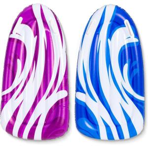 JOYIN 2 Pack Inflatable Body Boards for Water Slides, Swimming Pool Floating Learn to Swim, Summer Water Fun Toy for Kids(Blue  Purple)