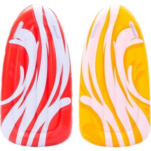 JOYIN 2 Pack Inflatable Body Boards for Water Slides, Swimming Pool Floating Learn to Swim, Summer Water Fun Toy for Kids(Red Yellow)