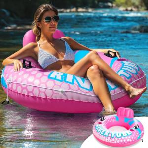 SLOOSH Inflatable River Tubes Float – Heavy Duty Pool Tube Floats for Adults Floating(Pink)