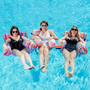 SLOOSH Pool Floats Chairs Adult, 3 Packs Inflatable Lounge Chairs,Blow up Pool Noodles Floats for Adults,Water Floating for Beach Party Summer Water Fun(Stripe)