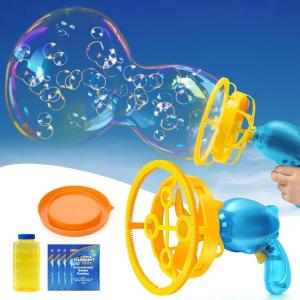 Sloosh Whale Bubble Gun with Refill Solution, Bubble Gun Machine Blower Toy for Kids, Adults, Party Favors, Summer, Easter Basket Stuffers, Birthday Gift