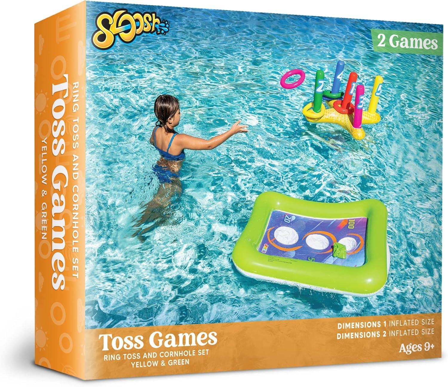 image2 Sets Inflatable Pool Toss Game Combo Set Includes Ring Toss amp CornToss Game Floating Swimming Pool Games for Kids Adults Party in Summer