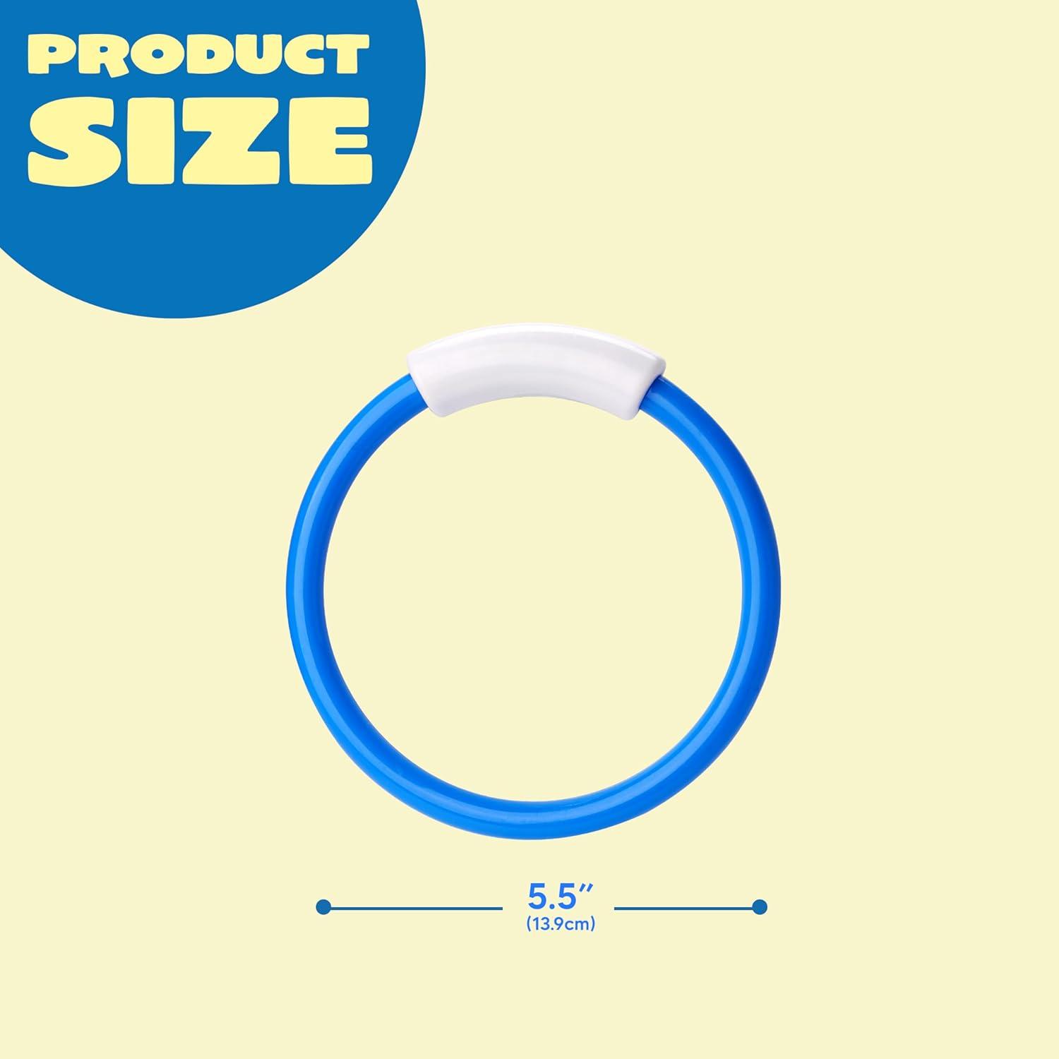 imageJOYIN Dive Rings Pool Toys 8 Pcs Colorful Pool Rings for Kids Underwater Training Swimming Diving Toy for Kids Gifts Summer Swim Water Fun Games