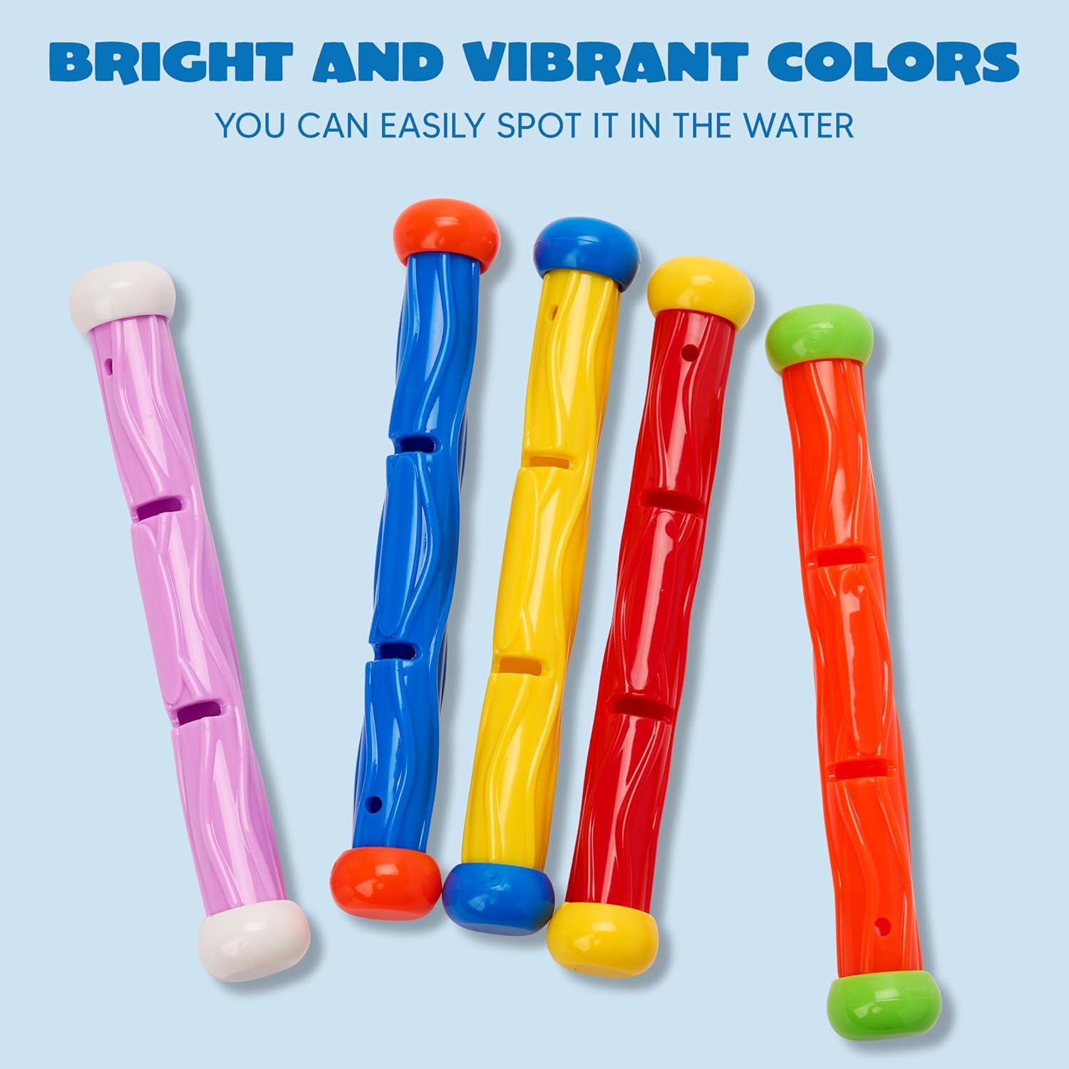 imageJOYIN Diving Sticks Pool Toys 8 Pcs Underwater Training Pool Dive Stick for Kids Colorful Swimming Toy Sinking Throwing Sticks for Kids Gifts Summer Swim Training Water Fun Pool GamesSticks