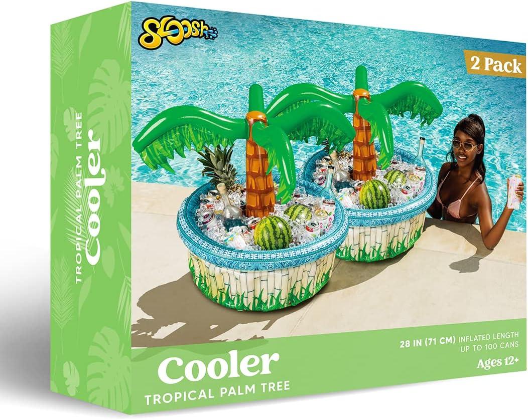imageSloosh 2Pack Inflatable Palm Tree Cooler 28 Inflatable Drink Cooler Luau Hawaiian Party Decoration for Tropical Theme Party Decor Blow Up Birthday Seasonal Beach Pool Party Supplies Accessories