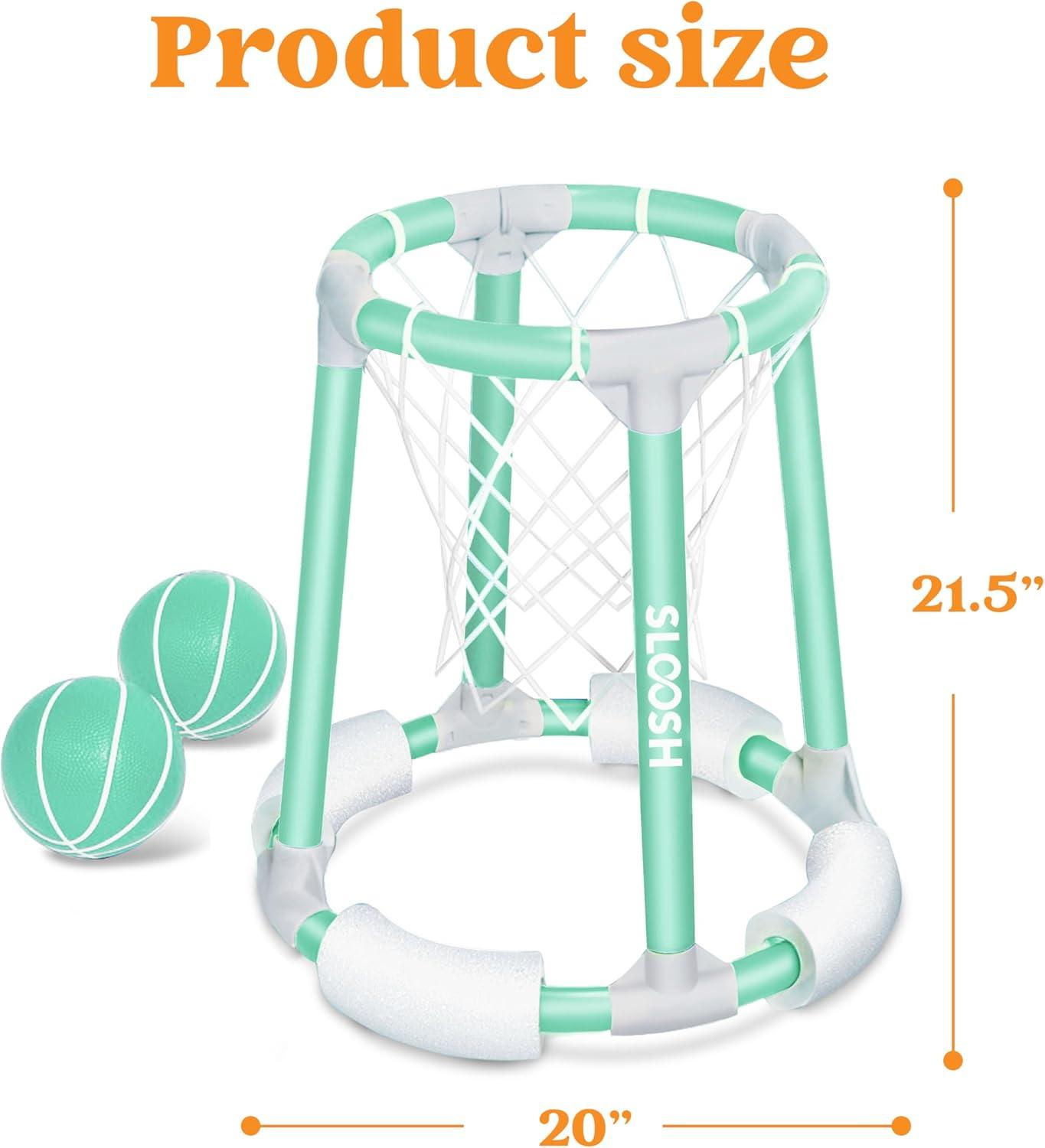 imageSloosh Pool Basketball Hoop Toys Floating Basketball Pool Game Swimming Floats Toys with Balls Pump Summer Outdoor Water Play Toy for Kids and Adults Red BlueGreen